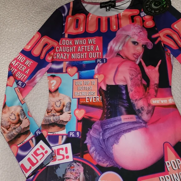 NWT Dolls Kill Limited Edition , Tabloids, Sexy, Mini Dress - Picture 10 of 11